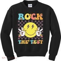 Testing Day Teacher Student Motivational Rock The Test Kids Sweatshirt thumb 0