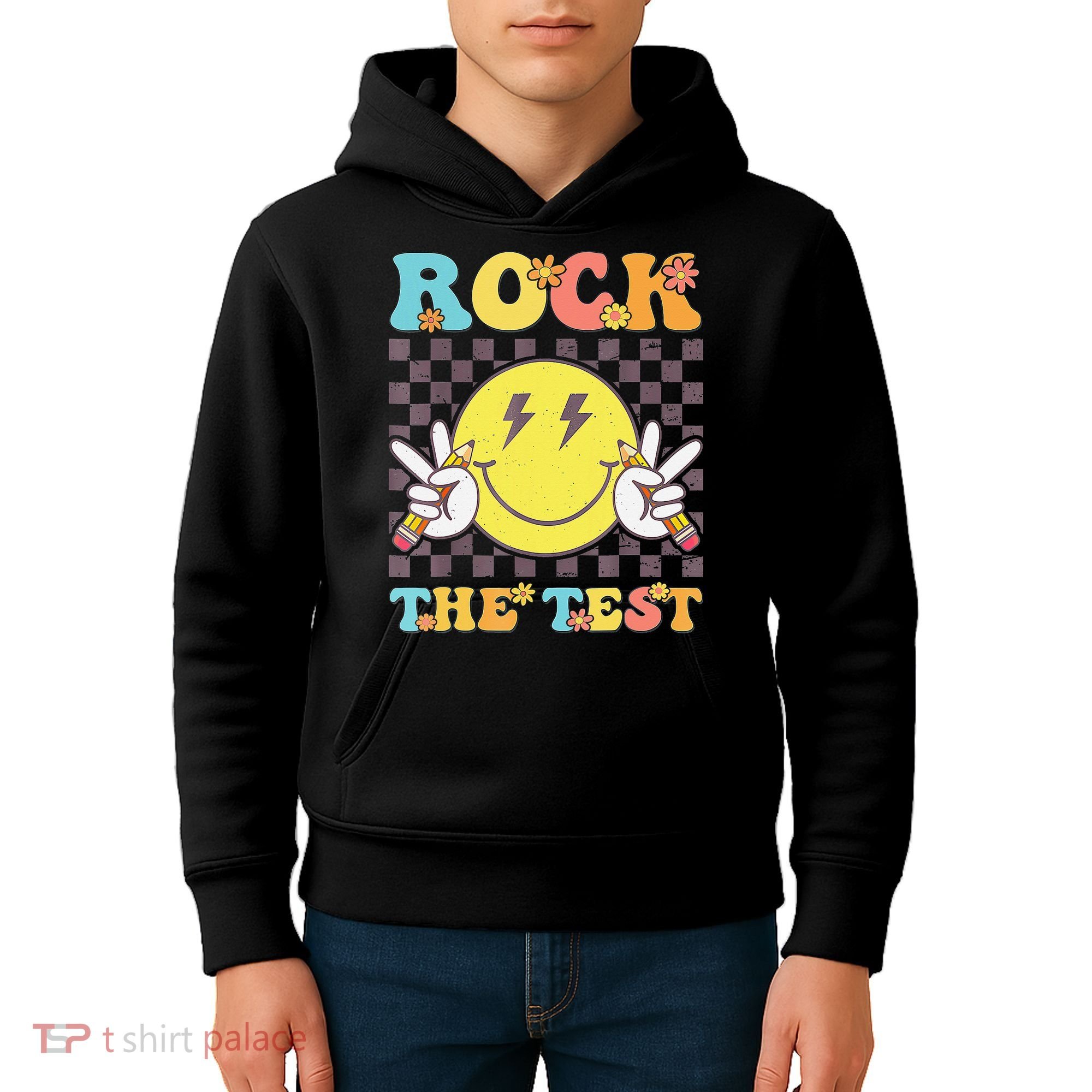 Testing Day Teacher Student Motivational Rock The Test Kids Hoodie