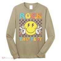 Testing Day Teacher Student Motivational Rock The Test Long Sleeve Shirt thumb 0