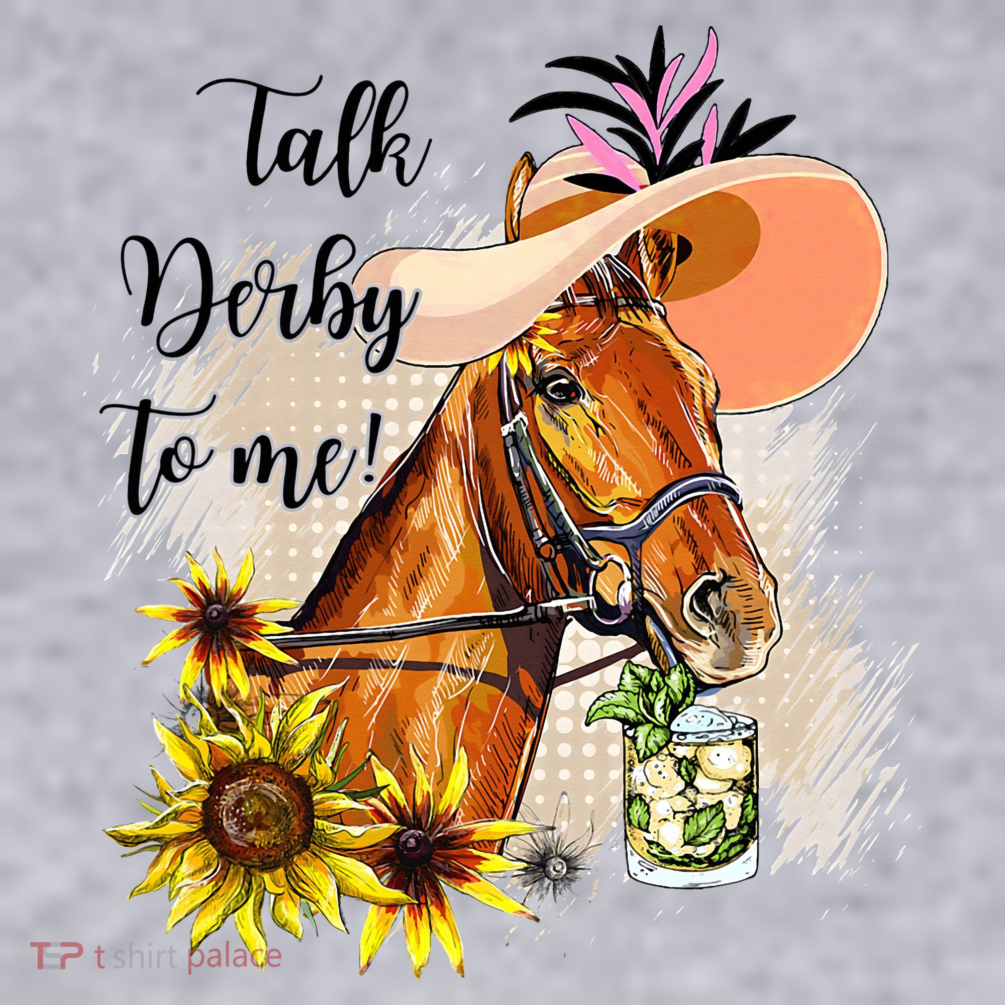 Talk Derby To Me Sunflower Horse Racing Women's Sweatshirt
