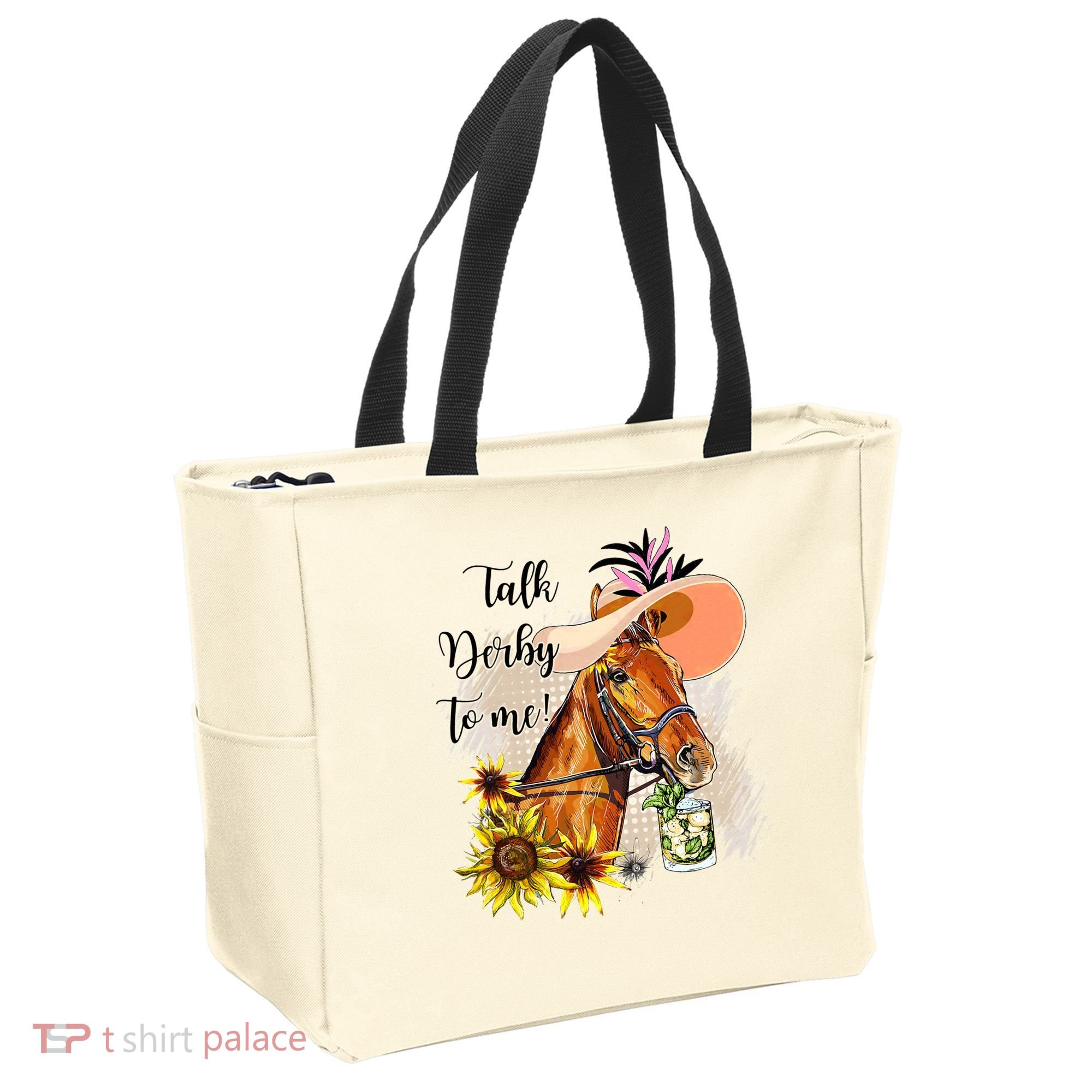 Talk Derby To Me Sunflower Horse Racing Tote Bag