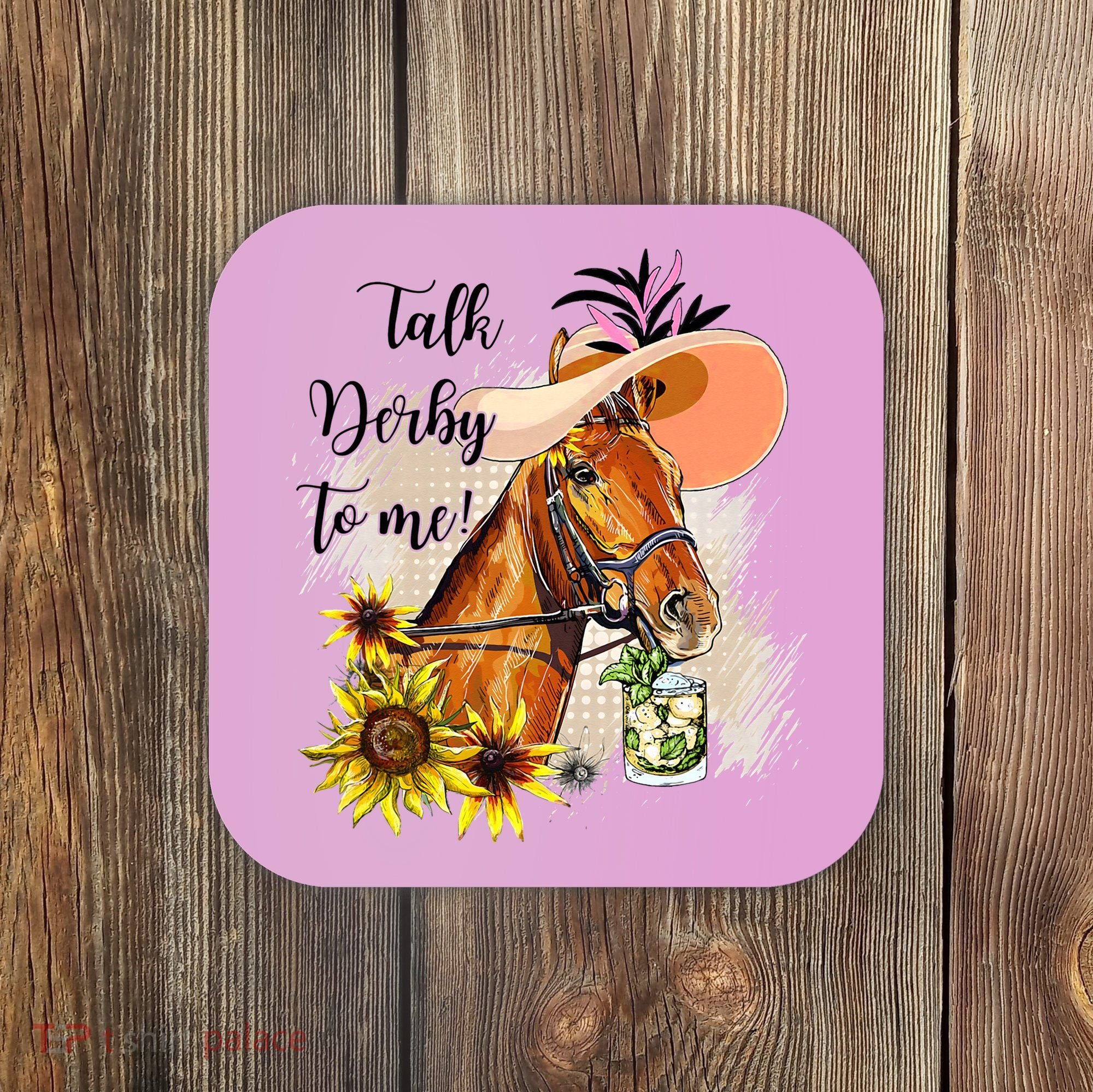 Talk Derby To Me Sunflower Horse Racing Coaster