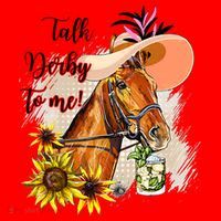 Talk Derby To Me Sunflower Horse Racing Santa Hat thumb 1