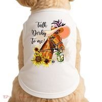 Talk Derby To Me Sunflower Horse Racing Doggie Tank thumb 0