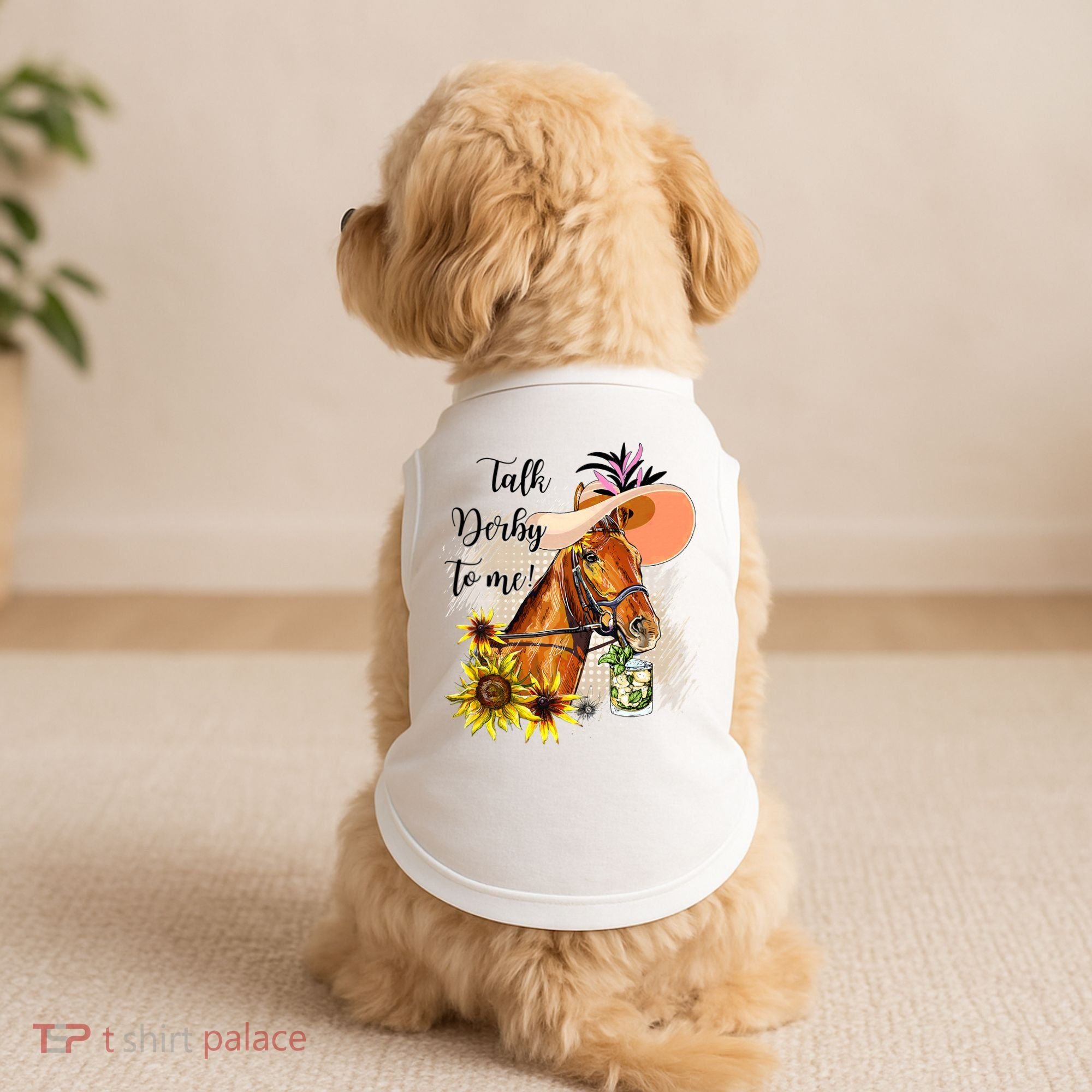 Talk Derby To Me Sunflower Horse Racing Doggie Tank