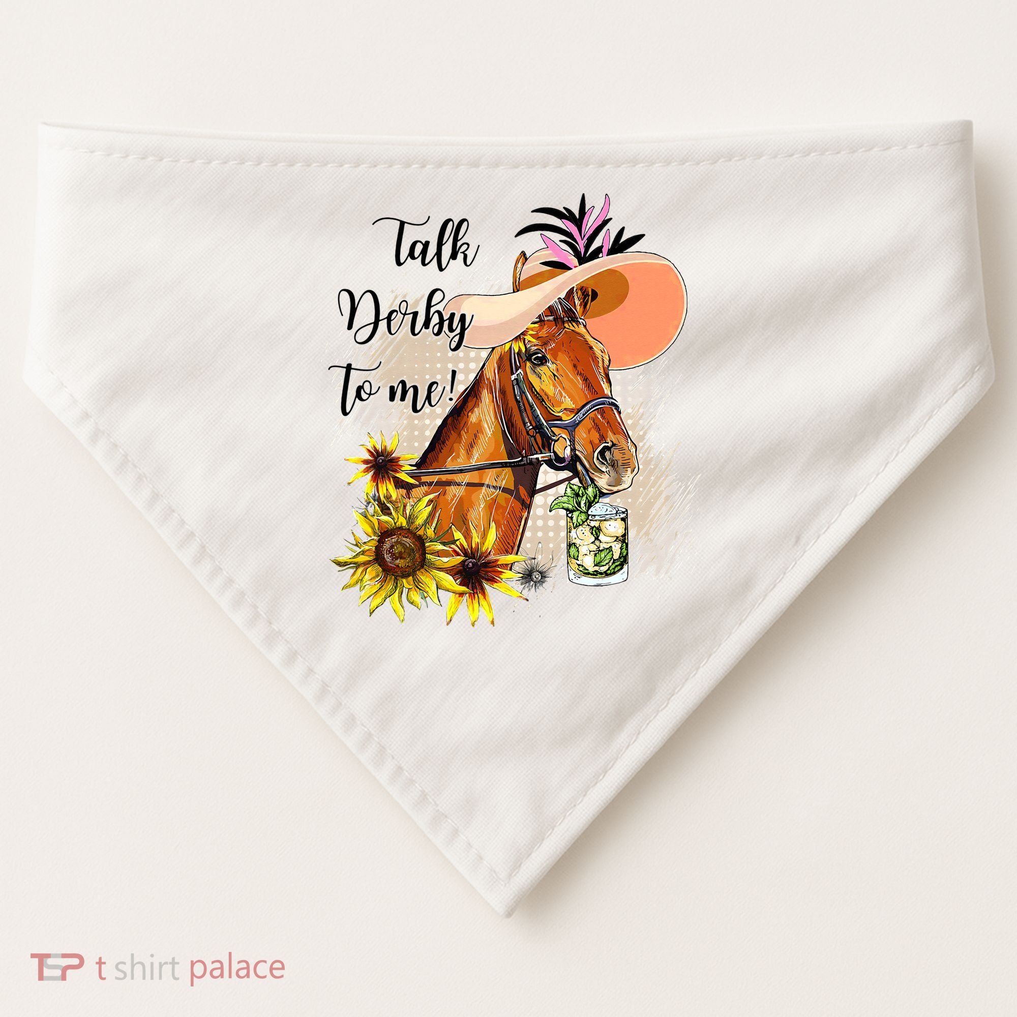 Talk Derby To Me Sunflower Horse Racing USA-Made Doggie Bandana