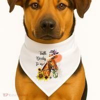 Talk Derby To Me Sunflower Horse Racing USA-Made Doggie Bandana thumb 1