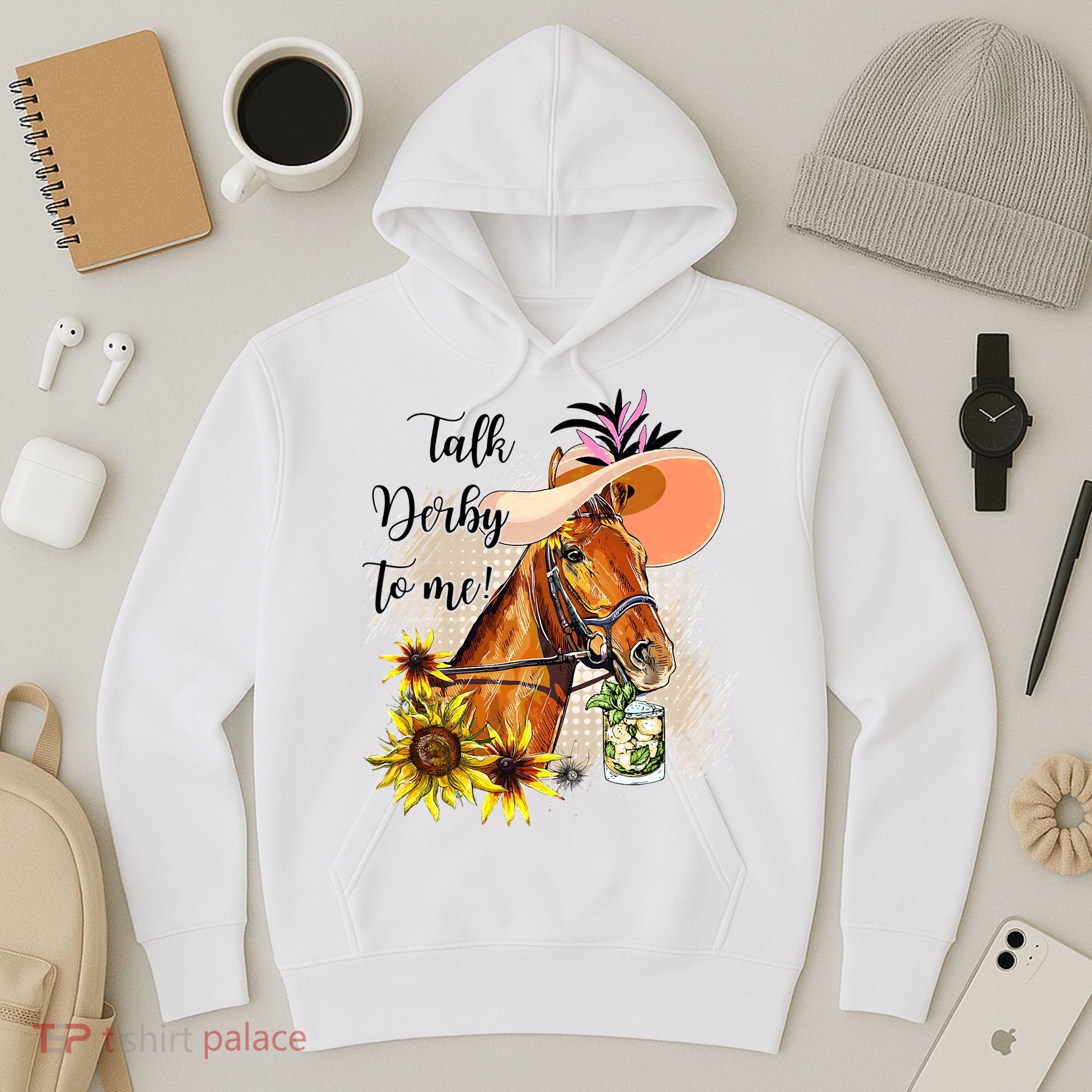 Talk Derby To Me Sunflower Horse Racing Hoodie