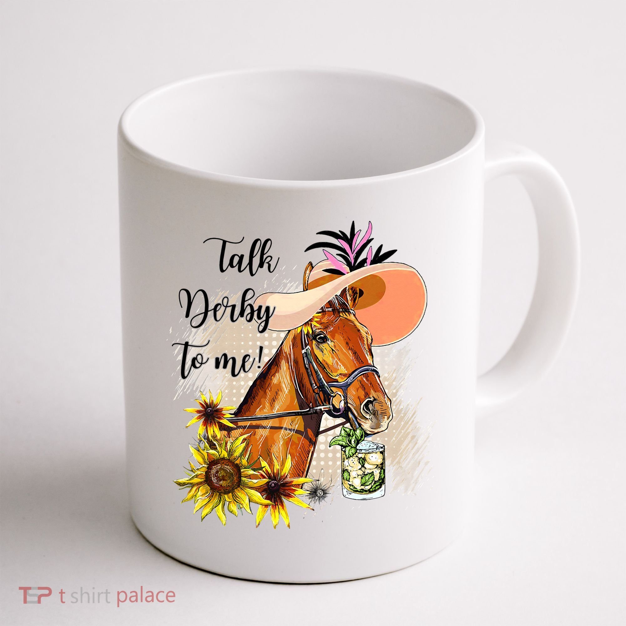 Talk Derby To Me Sunflower Horse Racing Coffee Mug