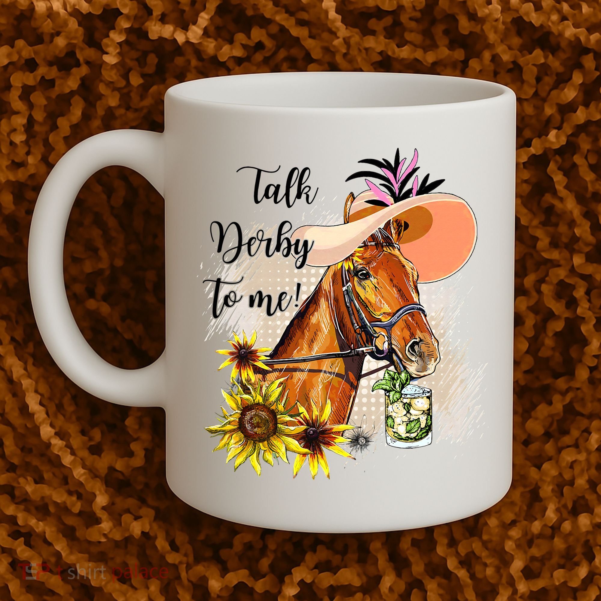 Talk Derby To Me Sunflower Horse Racing Coffee Mug