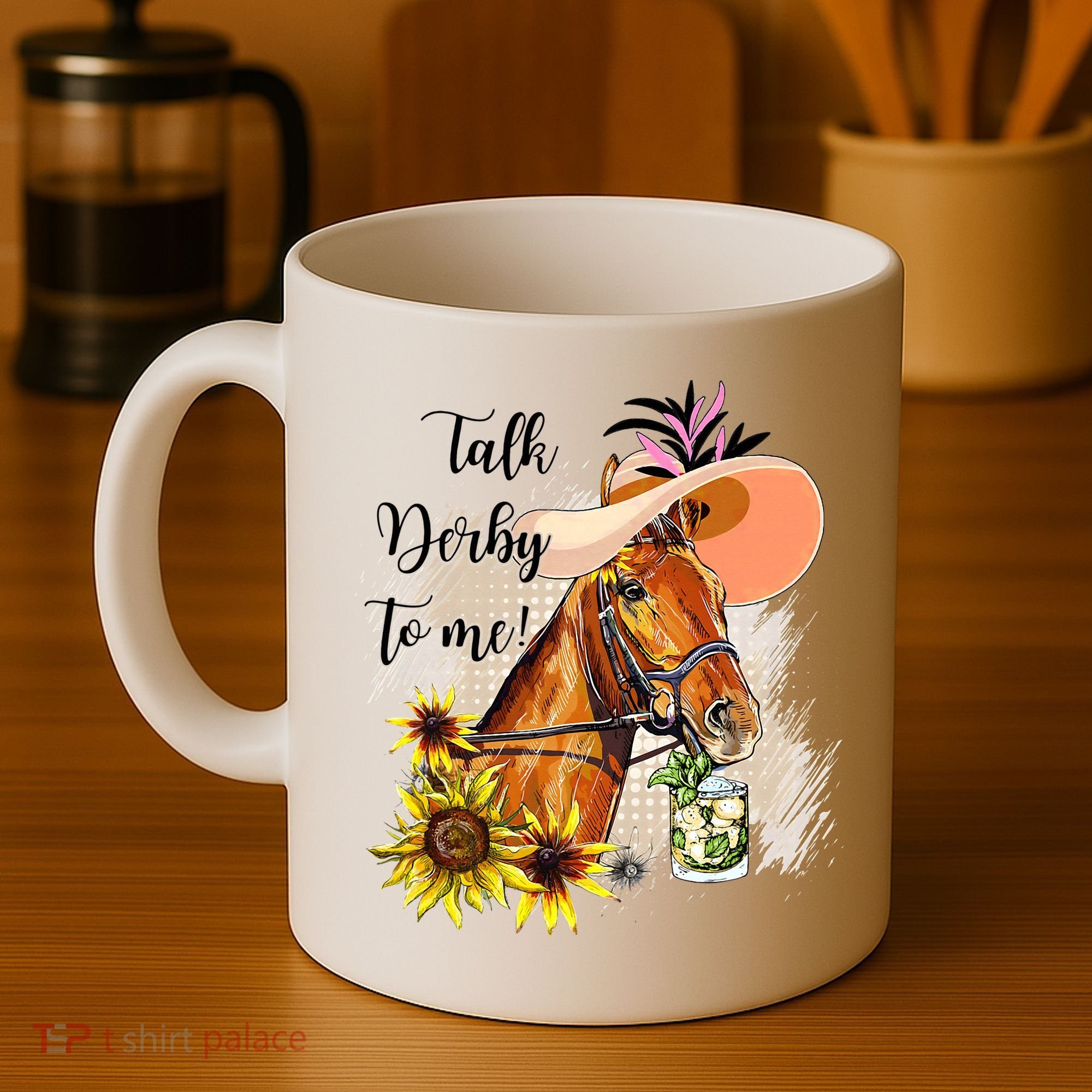 Talk Derby To Me Sunflower Horse Racing Coffee Mug