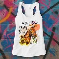 Talk Derby To Me Sunflower Horse Racing Women's Tank Top thumb 3