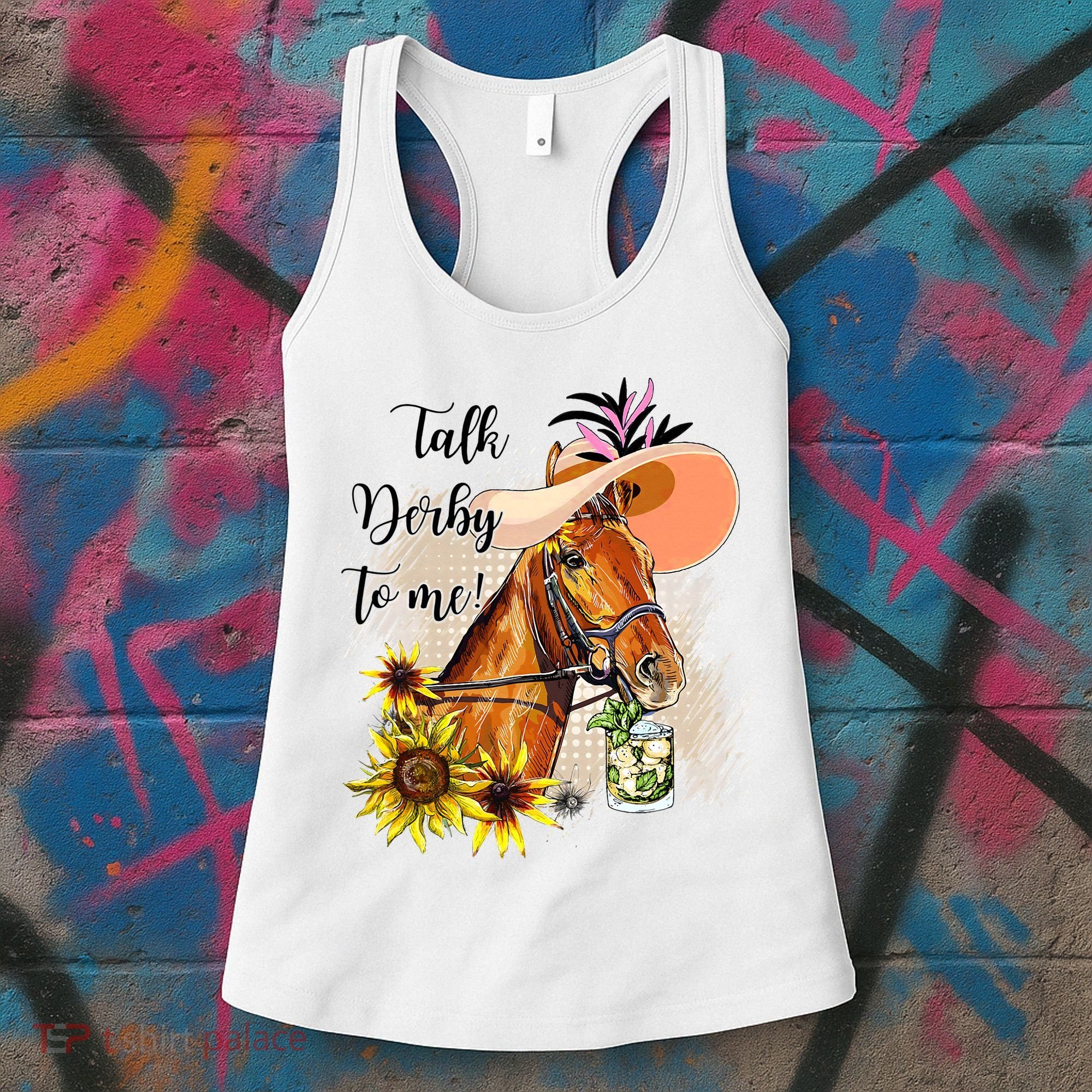 Talk Derby To Me Sunflower Horse Racing Women's Tank Top