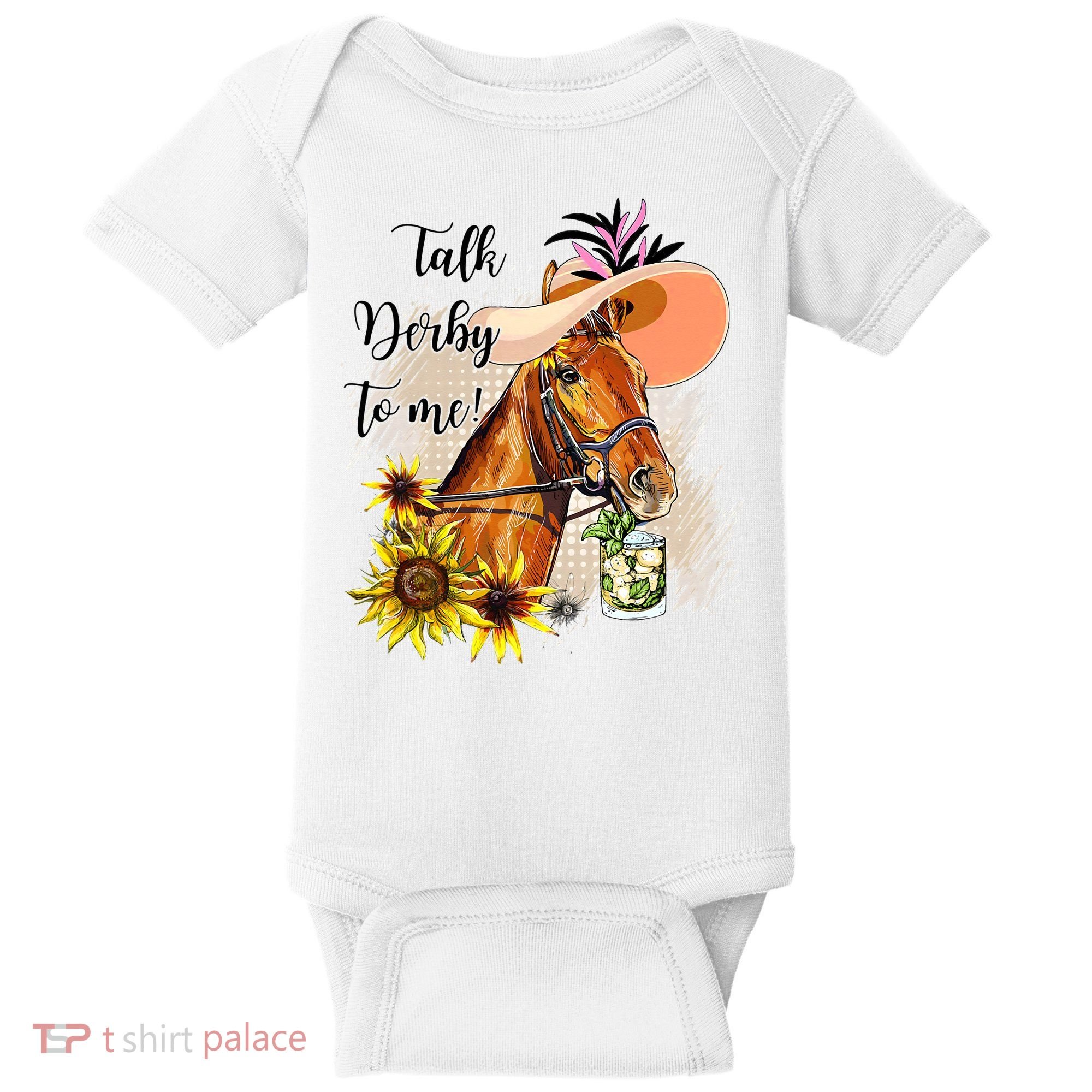 Talk Derby To Me Sunflower Horse Racing Baby Bodysuit
