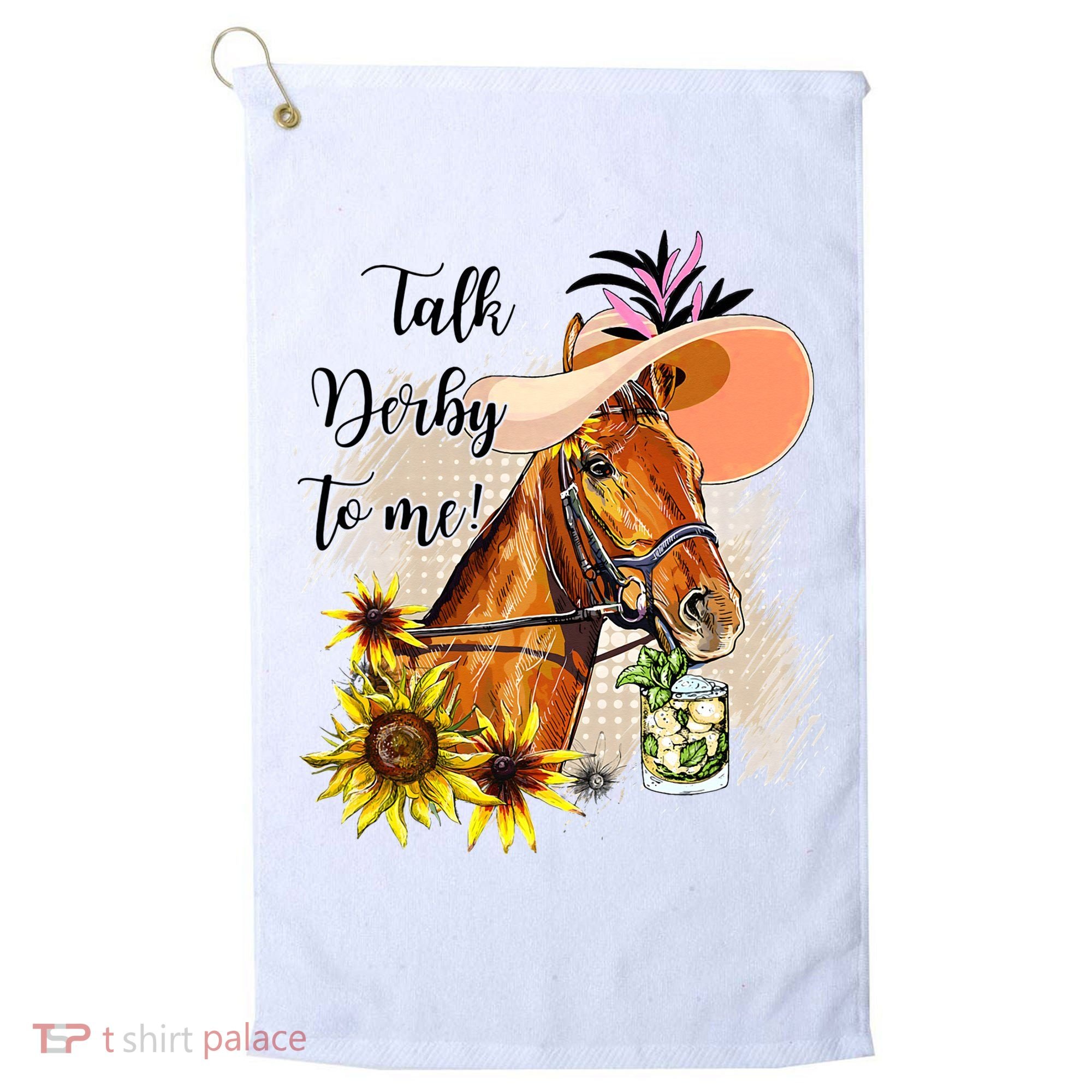 Talk Derby To Me Sunflower Horse Racing Golf Towel
