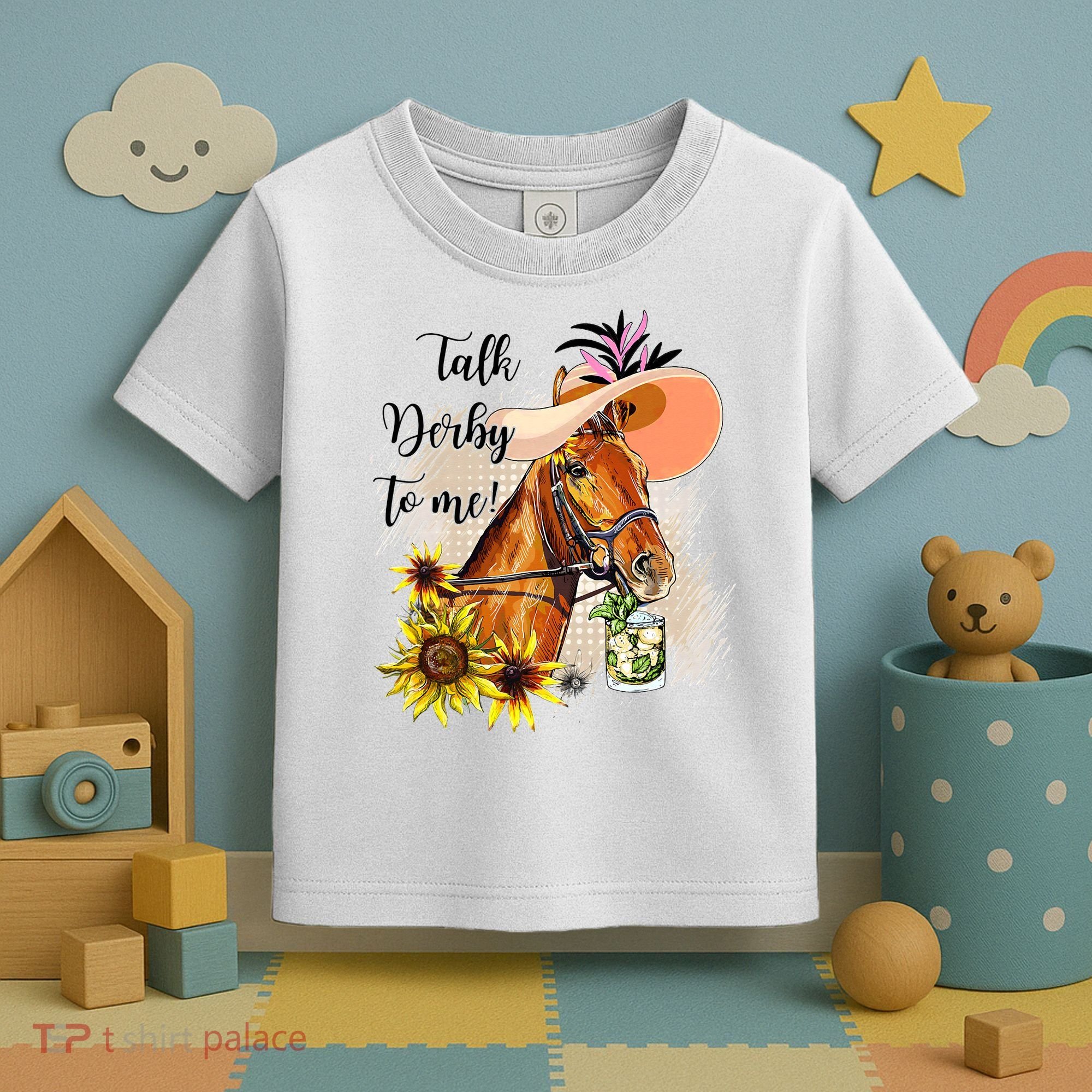 Talk Derby To Me Sunflower Horse Racing Toddler T-Shirt