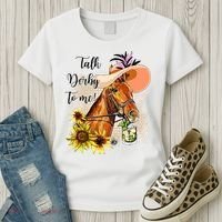 Talk Derby To Me Sunflower Horse Racing Women's T-Shirt thumb 3