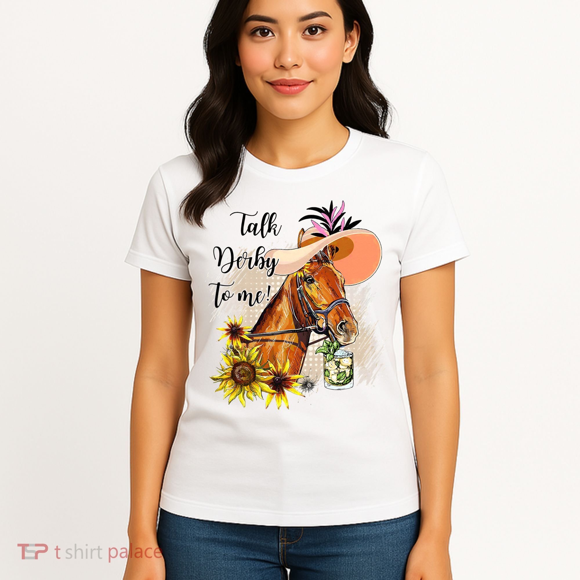 Talk Derby To Me Sunflower Horse Racing Women's T-Shirt