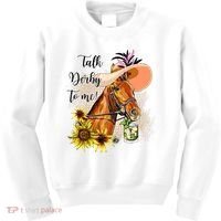 Talk Derby To Me Sunflower Horse Racing Kids Sweatshirt thumb 0