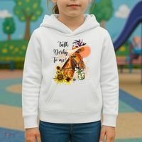 Talk Derby To Me Sunflower Horse Racing Kids Hoodie thumb 3