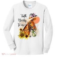 Talk Derby To Me Sunflower Horse Racing Kids Long Sleeve Shirt thumb 0