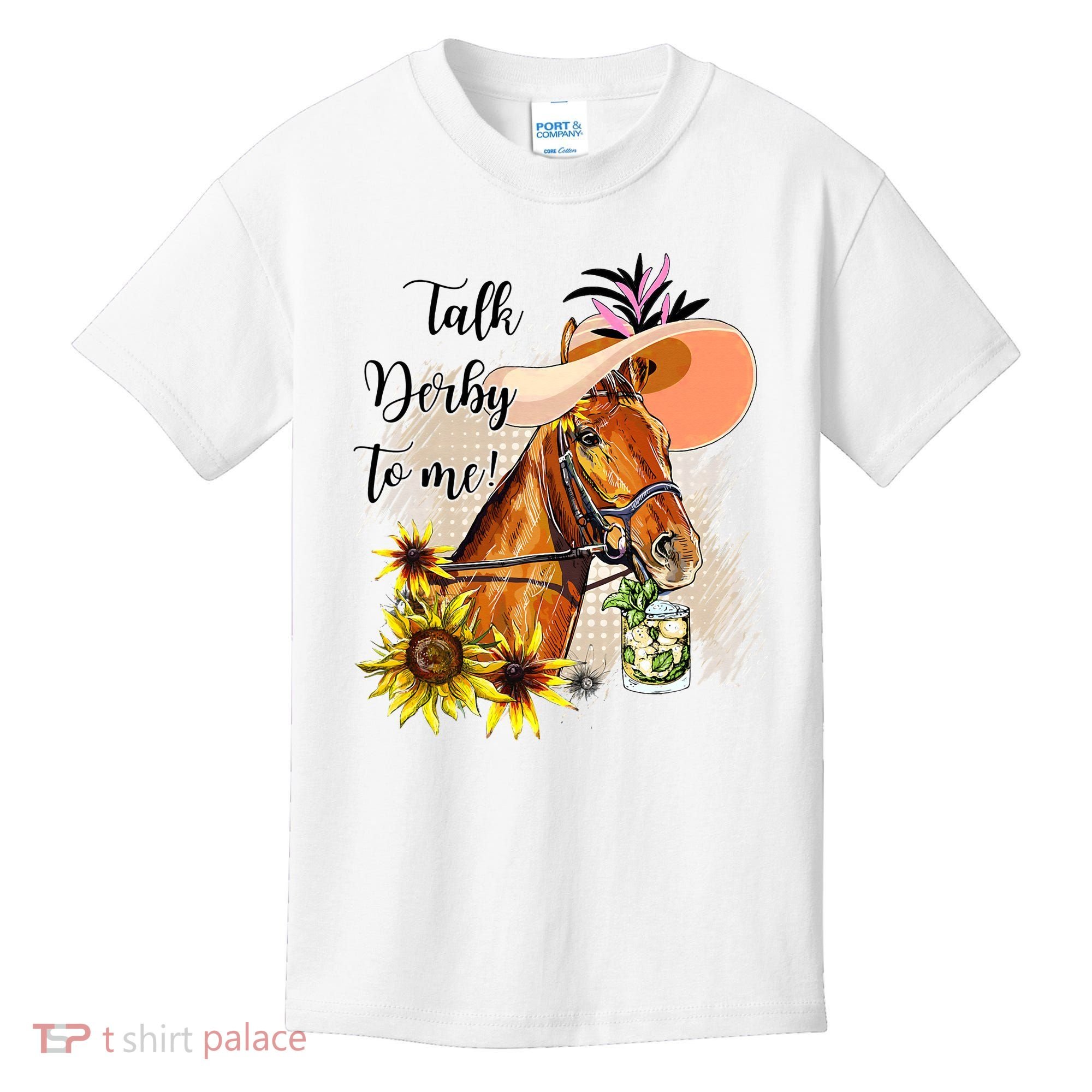 Talk Derby To Me Sunflower Horse Racing Kids T-Shirt