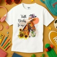 Talk Derby To Me Sunflower Horse Racing Kids T-Shirt thumb 3