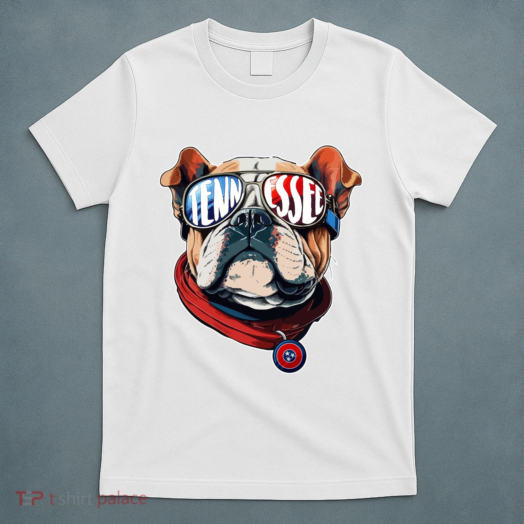 Tennessee Dog Tri Stars Flag Sports Fan T-Shirt