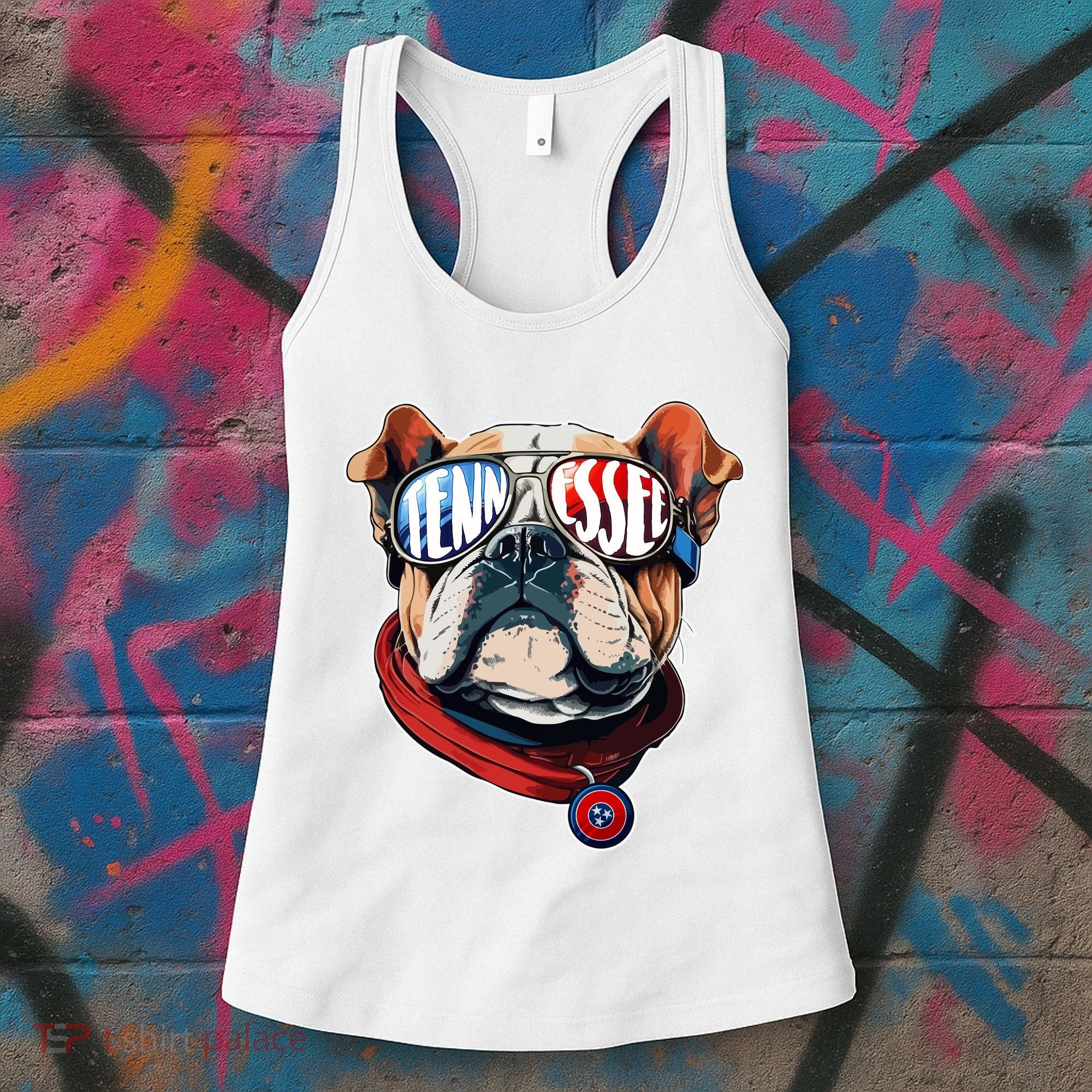 Tennessee Dog Tri Stars Flag Sports Fan Women's Tank Top