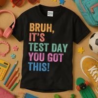 Test Day Teacher Bruh It's Test Day You Got This Funny  Kids T-Shirt thumb 3