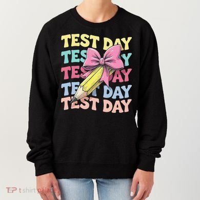 Test Day Testing Teacher Coquette Bow Pencil Women's Sweatshirt