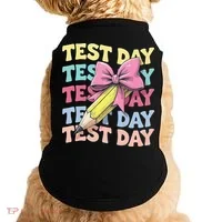 Test Day Testing Teacher Coquette Bow Pencil Doggie Tank thumb 0