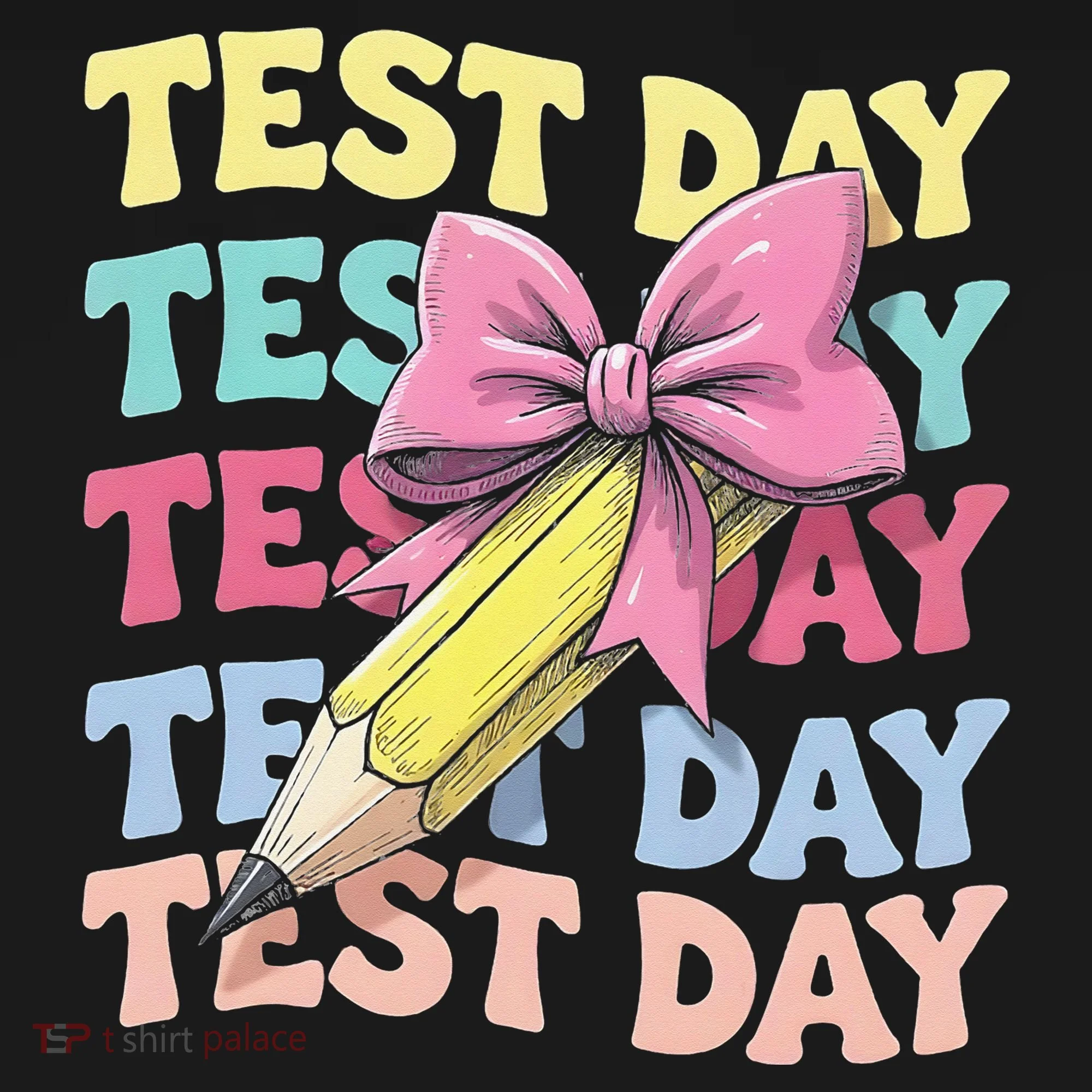 Test Day Testing Teacher Coquette Bow Pencil Doggie Tank