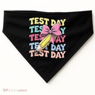 Test Day Testing Teacher Coquette Bow Pencil USA-Made Doggie Bandana