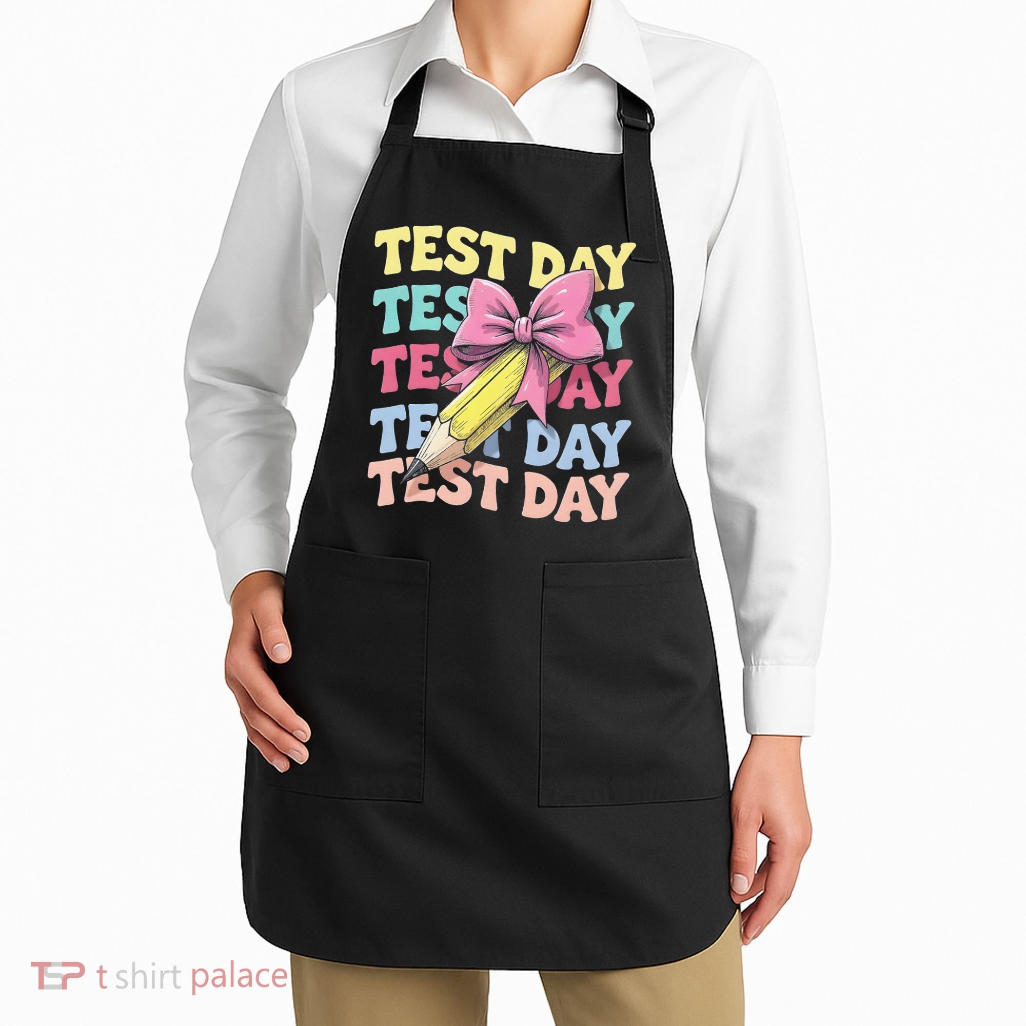 Test Day Testing Teacher Coquette Bow Pencil Apron
