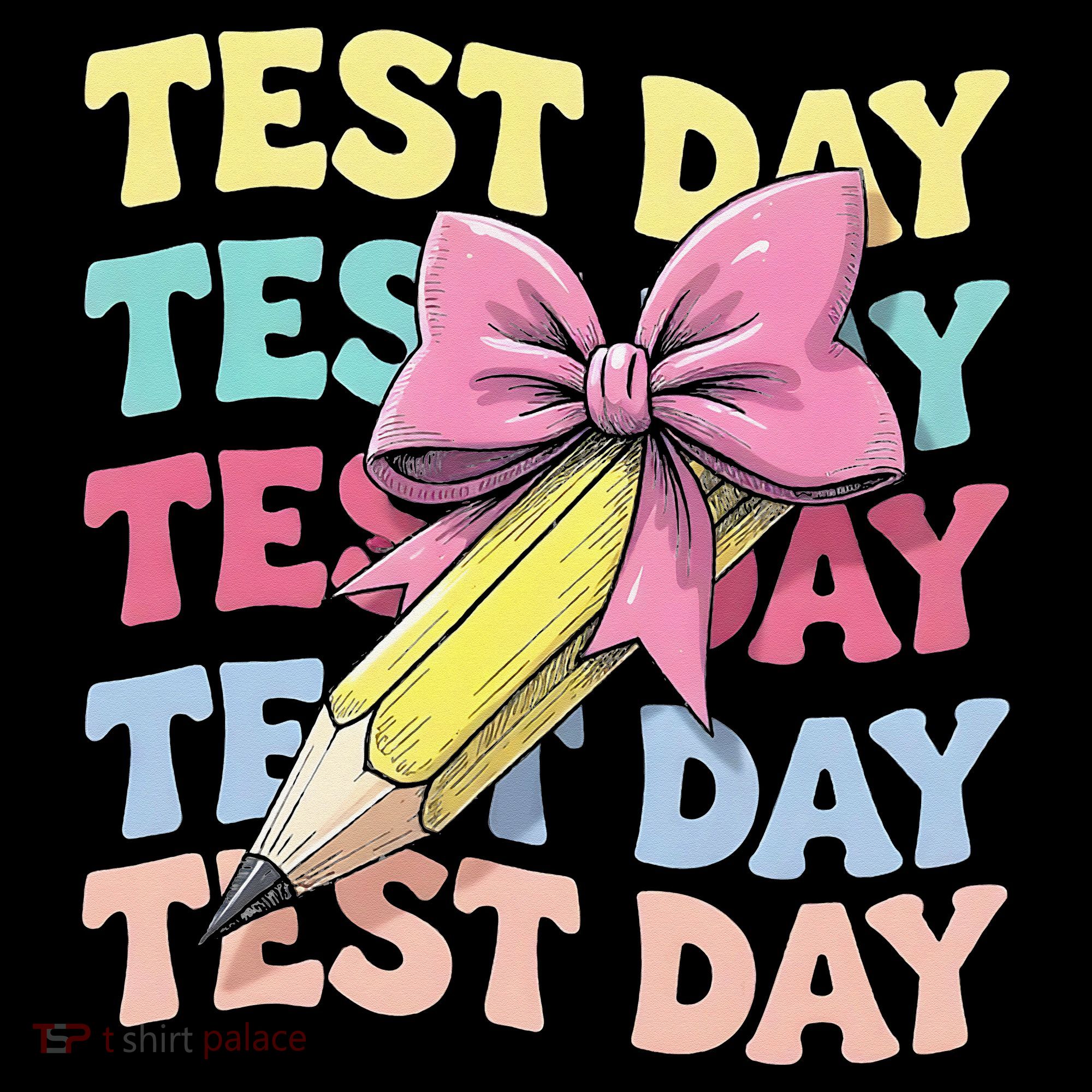 Test Day Testing Teacher Coquette Bow Pencil Bucket Hat