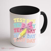 Test Day Testing Teacher Coquette Bow Pencil Coffee Mug thumb 1