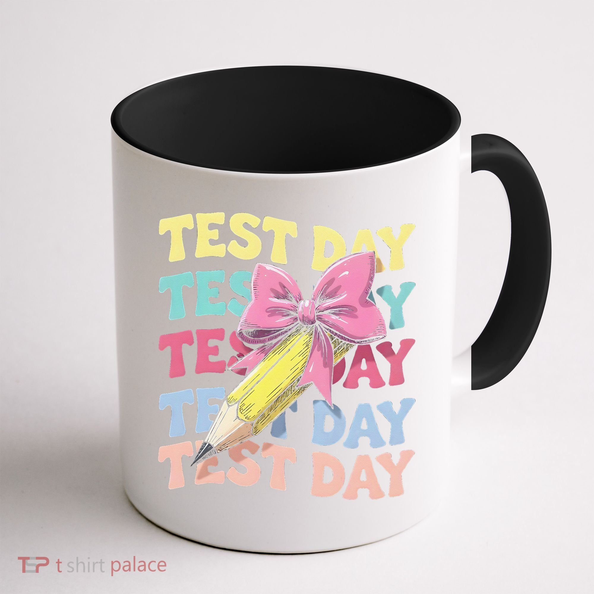 Test Day Testing Teacher Coquette Bow Pencil Coffee Mug
