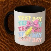 Test Day Testing Teacher Coquette Bow Pencil Coffee Mug thumb 2