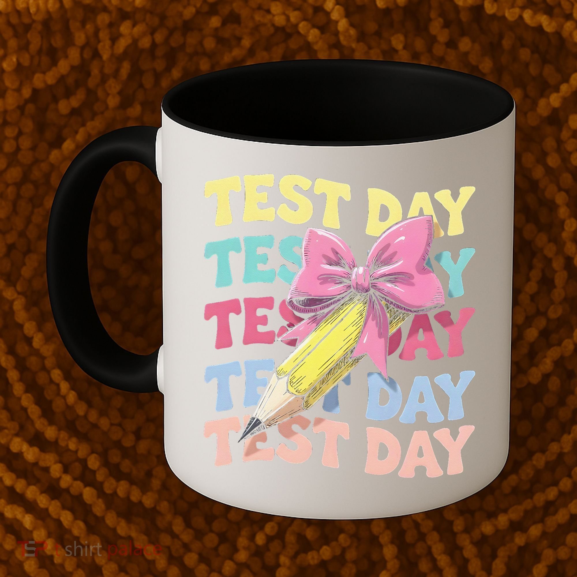 Test Day Testing Teacher Coquette Bow Pencil Coffee Mug