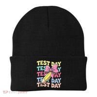 Test Day Testing Teacher Coquette Bow Pencil Beanie thumb 0