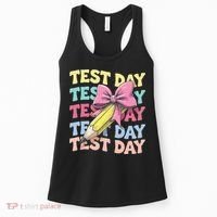 Test Day Testing Teacher Coquette Bow Pencil Women's Tank Top thumb 0
