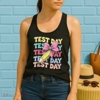 Test Day Testing Teacher Coquette Bow Pencil Women's Tank Top thumb 2