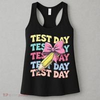 Test Day Testing Teacher Coquette Bow Pencil Women's Tank Top thumb 3