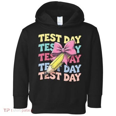 Test Day Testing Teacher Coquette Bow Pencil Toddler Hoodie