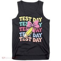 Test Day Testing Teacher Coquette Bow Pencil Tank Top thumb 0