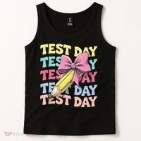 Test Day Testing Teacher Coquette Bow Pencil Tank Top thumb 2