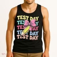 Test Day Testing Teacher Coquette Bow Pencil Tank Top thumb 3