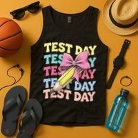 Test Day Testing Teacher Coquette Bow Pencil Tank Top thumb 4
