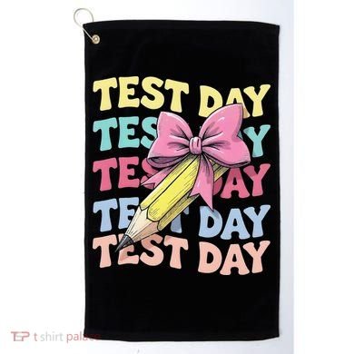 Test Day Testing Teacher Coquette Bow Pencil Golf Towel